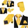 Neck Ties Hiie Gold Silk Tie 2021 Designer żółte kropki duże dla mężczyzn Wysokiej jakości ręka Jacquard Tkana 160 cm CZ0091 Dostawa upuszcza fa dhiof