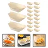 Dinnerware Sets 200 Pcs Disposable Wooden Boat Tray Sushi Plate Snack Bowl Plates Serving Sashimi Bamboo Bowls