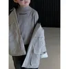 Vestes enfants vêtements enfants manteau 2023 hiver Style coréen garçon rétro lavé étiquette couture polaire épais chaud décontracté veste