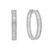 Baguette Princess Cut Quadratischer Zirkonia CZ Ohrring Iced Out Bling Classic 45mm Big Circle Hoop Damenschmuck Huggie206k