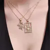 ALYXUY 2 pcs set Fashion Dragon Crystal Pendant Necklace Gold Color Elegant Personality Jewelry Lucky Symbol Women Girls Gift208w