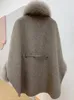 Frauen Pelz Faux Winter Echt Mantel 100 Wolle Mantel Kaschmir Warme Jacke Abnehmbarer Kragen Luxus Dicke Weibliche 231018