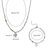 Ожерелья с подвесками 1/2 шт., ожерелье с сверкающим сердечком, элегантные красочные браслеты, ювелирные изделия, женский подарок на годовщину, праздник