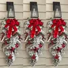 Ghirlande di fiori decorativi floccati PVC Decorazione natalizia Ghirlanda di fiori Vite appesa Ghirlanda Artigianato artificiale Albero Porta Casa Arte Navidad Decorazioni natalizie 231019