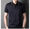 Men's Polos 2023 Summer Mens Polo Shirts High Quality Solid Color Cotton Grey Casual Male Fashion Slim Fit Simple Man Tees 3XL