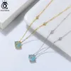 Chokers ORSA JEWELS 100% Genuine Natural Aquamarine Pendant 925 Sterling Silver Necklace Gemstone Jewelry for Women and Girls GMN04 231018