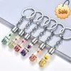 Hot Selling Plant Dried Flower Glass Bottle Key Chain Fashion Charm Forest Immortal Flower Bag Pendant Keyring Exquisite Gift