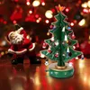 Decorative Objects Figurines Classic Music Box Wooden Clockwork Design Christmas Tree With Pendants Miniature Handmade For Birthday Valentines 231019