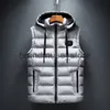 Men's Down Parkas Brand Mens Jacket Sleeveless Vest Hooded Fashion Casual Coats Male Cotton-Padded Men's Vest Men Zipper Waistcoats Plus size 6XL J231019