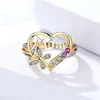 Bagues de cluster Yo Top Qualité Fête des Mères Cadeau Maman Creux Design Coeur Papillon Cristal Bague Femmes Maman Bague230a