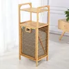 Storage Bags Bamboo Cloth Laundry Basket Dirty Sorting Three-layer Rack