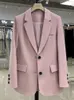 Damespakken in roze kleine pakjas Casual losse Koreaanse versie Design Sense Blazer Damesjassen