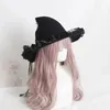 Halloweenowe zabawki wspaniałe czapki czarownice maskarada róża kwiat dziobowy czarodziej czapka gotycka lolita halloween impreza cosplay akcesoria D983 231019