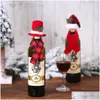 Beanie/Skull Caps Christmas Decorations Christmas Decorations Christmas Buffalo Plaid Mini Santa Hat And Scarf Wine Bottle Er Sierware Holder Xmas Table Ornaments