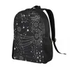 Mochila unisex hombro casual senderismo estrella constelación estelar zodiaco escuela bolsa viaje portátil mochila