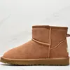 Designer platform classic ultra mini snow boots chestnut sand mustard seed beige australian winter tasman tazz ankle boots sheepskin fashion boots C1019-2