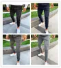 Pantalons pour hommes Casual À Carreaux Imprimé Élastique Cargo Leggings Hommes Streetwear Taille Crayon