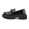Модельные туфли женские кожаные весенние черные туфли в британском стиле Muffin Student Single Retro Allmatch женские лоферы с одной педалью 231019