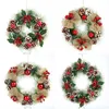 Juldekorationer Juldekorationer Pine Cone Wreath Red Ball Decoration Wreath Door High-klass Pine Needle Wreath Ornament 231019