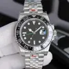 Romaxs Erkekler Saat kol saati siyah seramik çerçeve paslanmaz çelik 40mm izle 116710 otomatik gmt mekanik hareket ustası montre de lüks takvim numarası saatler