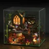 Doll House Accessories Diy Wood Doll House Magic Pavilion Casa Miniature Building Kit med möbler Led Light Dollhouse för vuxna flickor gåvor 231018