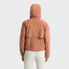 Lu lu limões feminino esportes hoodies casaco capuz removível jaqueta à prova de vento ajuste relaxado camisolas ao ar livre jaquetas quentes s