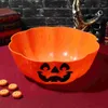 Serviessets Halloween Slakommen Grappig Bord Plastic Pompoen Lantaarn Decoratie Lampvorm Schotel Fruitpatroon Oranje Dinerborden