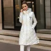 Damenwesten 2023 Winter ärmellose Jacke Mantel Frauen Daunen Baumwolle mit Kapuze lange Weste Herbst weibliche solide Mode Reißverschluss Weste schlanke Outwear 231018