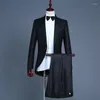Men's Suits Tuxedo Suit PerforMence Coat Pant Two Piece Set One Button Long Black Luxury Men Clothing Grey Casual