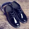 Kleidschuhe Herren 2023 Sommer Britischer Stil Schwarz Freizeitleder Business Big Head Arbeitsmode