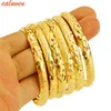 8mm 6st Lot Dubai Gold Bangles For Women Men 24k Color Etiopian Armband African Jewelry Saudi Arabic Wedding Bride Gift279l