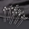 6pcs Wedding Hairband Bride Hair Spin For Women Rhinestone U Tiaras Fork Fashiono Girl