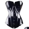 Bustiers Corsets Femmes Pvc Overbust Taille Corset Steampunk Bustier Top Formateur Corps Shaper Banquet Fête Sexy En Cuir Minceur Goutte