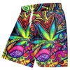 Shorts pour hommes OGKB Casual Gyms 3D Impression Peinture à l'huile Feuilles Funny Plus Taille 5XL Vêtements Men295u