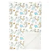 Filtar anpassade handduk super mjuk söt tecknad tryckt flanell barn baby fleece swaddle filt