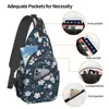 Duffel Bags Navy And White Cherry Blossom Pattern Chest Bag Holiday Polyester Fabric Daily Nice Gift Multi-Style