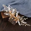 Hårklipp pärla smycken blad kammar metall lyxigt hårstycke starkt grepp huvudbonad för festival bröllop fest huvuddekor