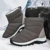 Top Boots Autumn Winter New Snow Women's Mid Sleeve Thick Plush Waterproof Warm Cover Footwear Cotton Shoes Large