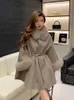 Women Fur Faux Przyjazdy Kobiety Winter Wool Cape Modny kaszmir Poncho Lady Real Fox Cloak Mankiety Mankiety Streetwears 231113