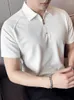 Мужские поло 2023, летняя модная рубашка-поло из ледяного шелка, мужские дышащие рубашки высокого качества, мужские деловые свободные однотонные футболки H100