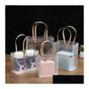 Prezent Wrap Clear Prezent Torby z uchwytami BK Bouquet Pvc Party Favors Bag na wesele urodziny