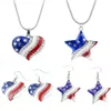 Anhänger Halsketten Ankunft Herz Kristall Halskette Mode Stern Form Amerikanische Flagge Für Frauen Patriotische Schmuck Geschenke295M