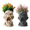 Décorations de jardin Pot de fleur de terreur Zombie Demi-corps Terrible et sombre Sculpture gothique Décoration d'Halloween Statue extérieure