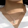 Colares de pingente de luxo noiva branco fogo opala colar redondo moda zircônia cúbica birthstone para mulheres jóias vintage