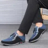 Sneakers 60D03 modeklänning märke klassisk snörning casual loafers pu läder svart andningsföretag män skor stor storlek 231018