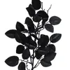 Décorations de Noël Feuille d'eucalyptus noire plante artificielle Rose fausse plante feuilles Halloween noël fête de mariage décoration de la maison Po accessoires 231019