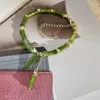 Strand Minar fait à la main couleur verte pierre naturelle bambou feuilles communes gland perles Bracelet de perles pour les femmes accessoires en gros