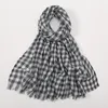 Sciarpe Moda Plaid Sciarpa antirughe Scintillante scintillante Scialli con frange Lady Stampa Hijab e avvolgenti morbidi e sottili Sciarpe Musulmane 180 70 cm