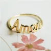 10 PC amen joyería de moda para mujer anillo chapado en oro de 18 k color mezclado entero para traer buena suerte 197v