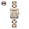 Wristwatches 2023 Arrival Japan 2035 Quartz MOV'T Simple Square Dial Classic Women Watches Elegent Stainless Steel Rose Gold Wrist Watch